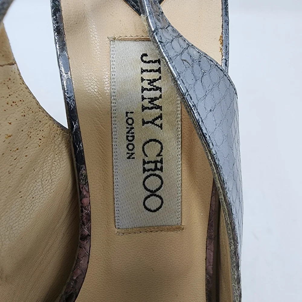 Jimmy Choo Pewter Leather Pumps